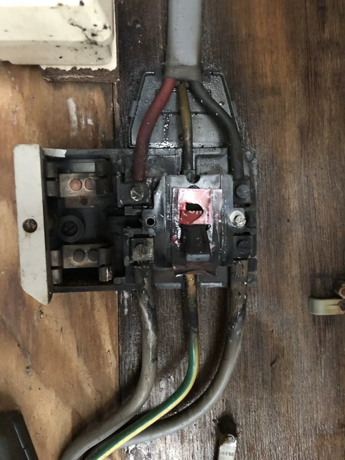 A damaged electrical fitting found and repaired by Activolt