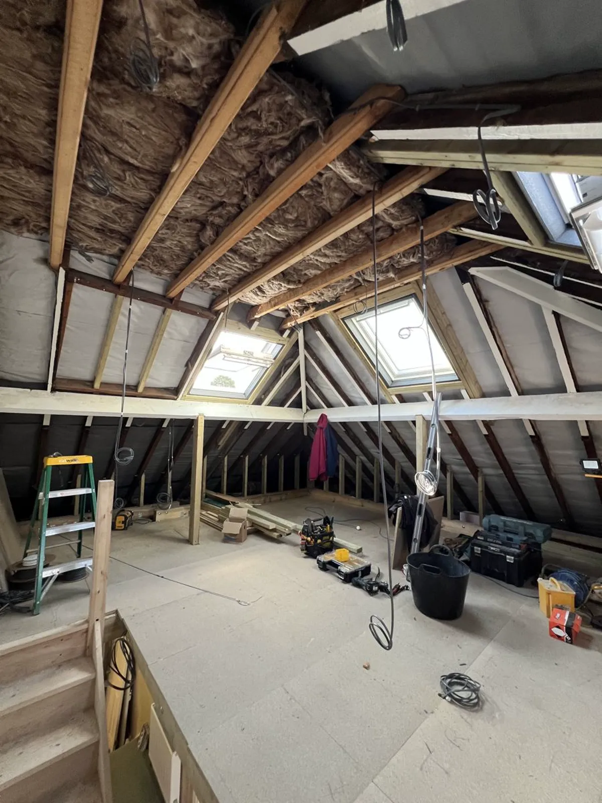 Full loft rewire in progress by Activolt